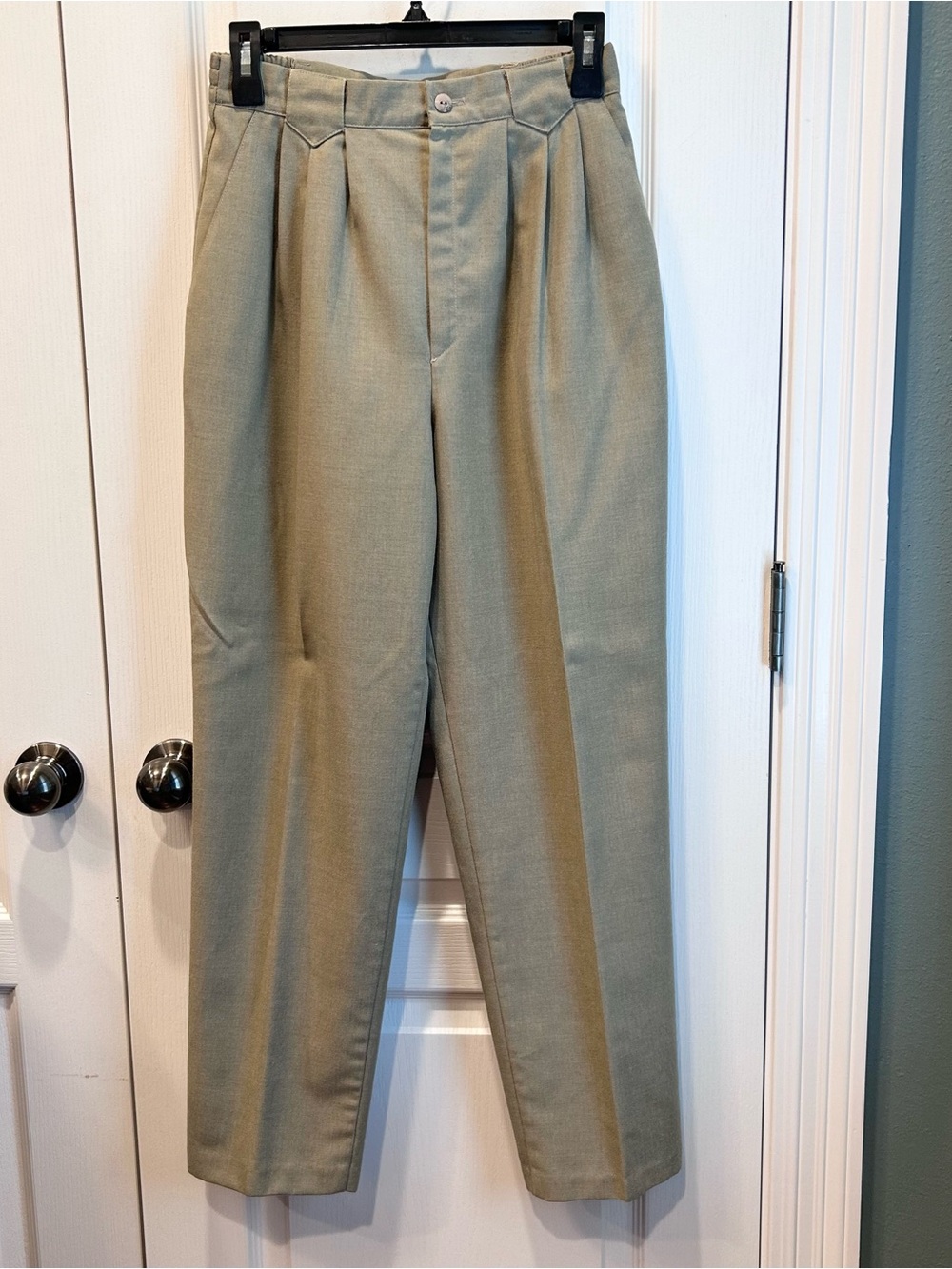 VTG 90s Women’s Petites By Fundamental Things Pleated Tan High Waisted Pants 8P